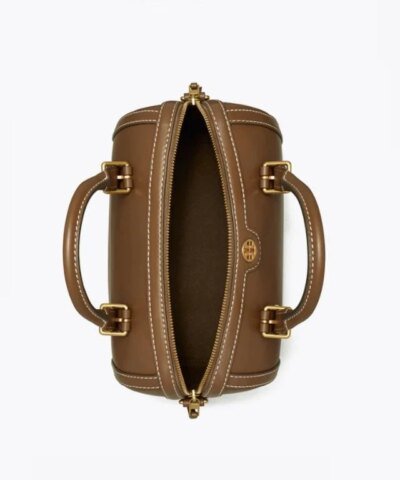 Tory Burch T Monogram Leather Barrel, Moose