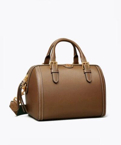 Tory Burch T Monogram Leather Barrel, Moose