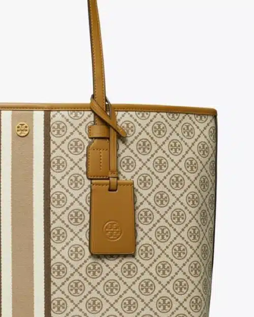 Tory Burch T Monogram Coated Canvas Tote Bag