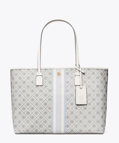 Tory Burch T Monogram Coated Canvas Tote Bag