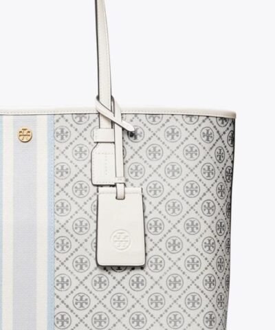 Tory Burch T Monogram Coated Canvas Tote Bag