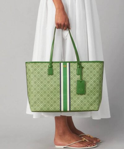 Tory Burch T Monogram Coated Canvas Tote Bag