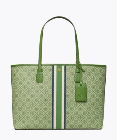 Tory Burch T Monogram Coated Canvas Tote Bag