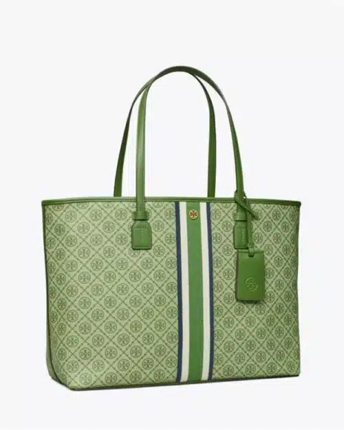 Tory Burch T Monogram Coated Canvas Tote Bag