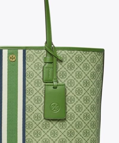 Tory Burch T Monogram Coated Canvas Tote Bag
