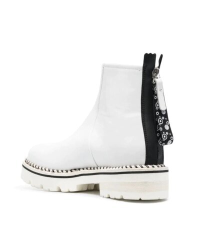 AGL White Contrast-Stitch Boots