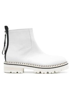 AGL White Contrast-Stitch Boots