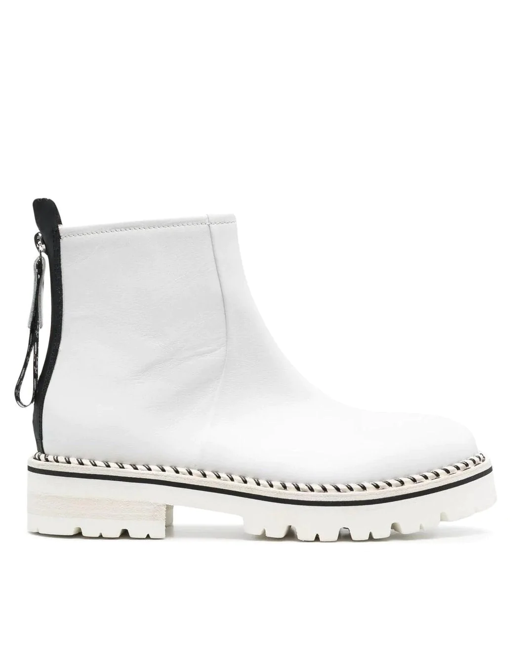 AGL White Contrast-Stitch Boots