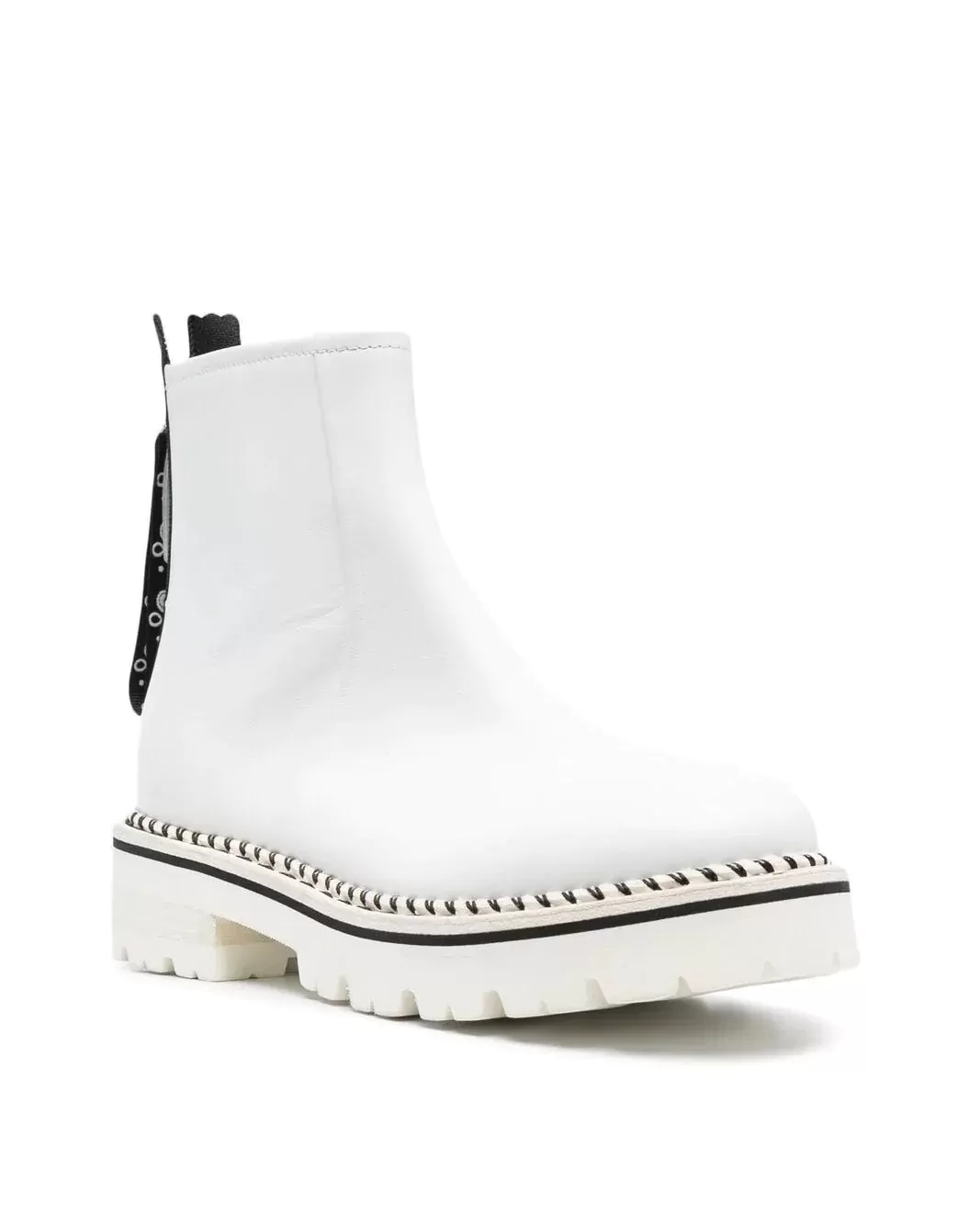 AGL White Contrast-Stitch Boots