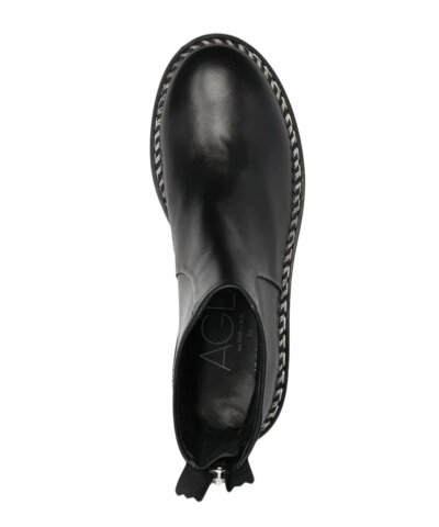 AGL Black Contrast-Stitch Boots