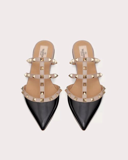Valentino Garavani Rockstud Patent-Leather Mule