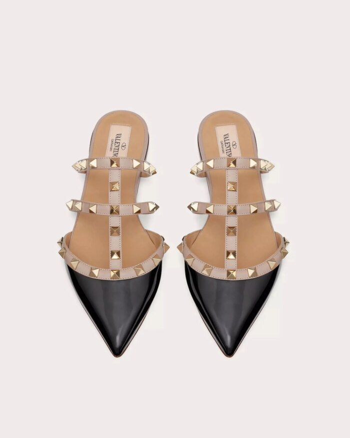 Valentino Garavani Rockstud Patent-Leather Mule