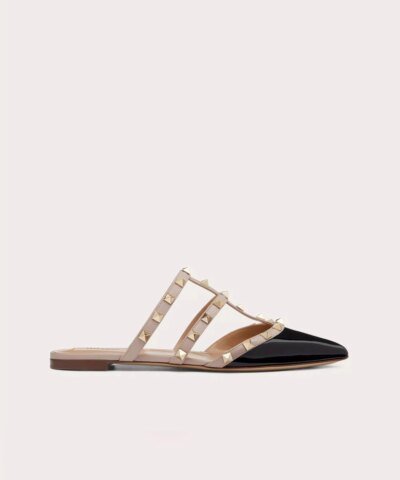 Valentino Garavani Rockstud Patent-Leather Mule