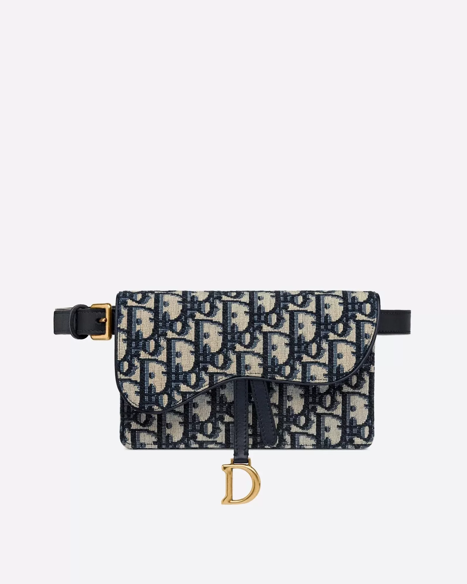 Dior Blue Dior Oblique Jacquard Saddle Belt Pouch