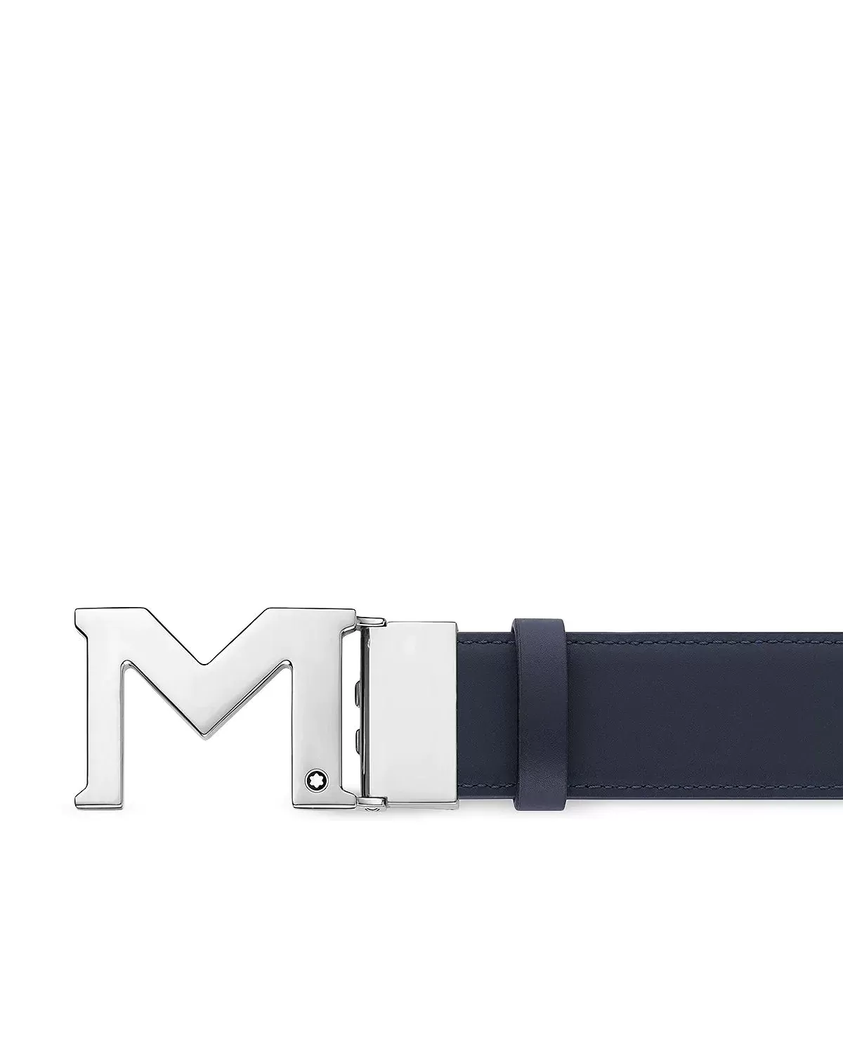 Montblanc Men's Palladium Finish M Buckle Reversible Leather Belt