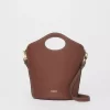 Burberry Small Tan Leather Pocket Bucket Bag