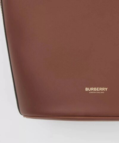 Burberry Small Tan Leather Pocket Bucket Bag