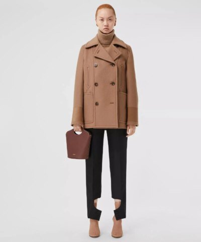 Burberry Small Tan Leather Pocket Bucket Bag