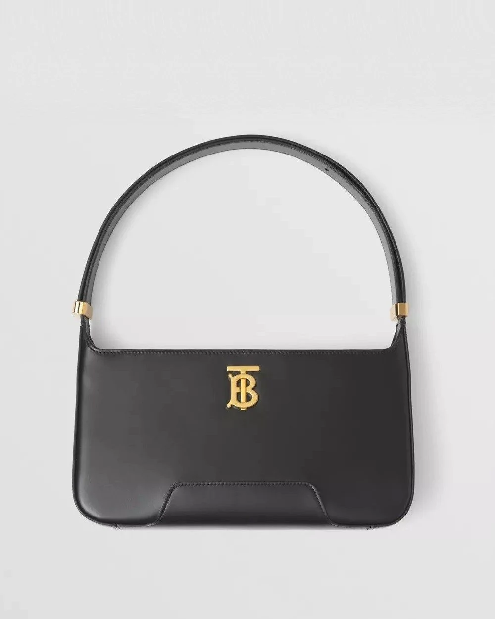 Burberry Black Leather TB Shoulder Bag