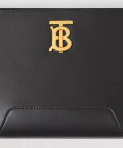 Burberry Black Leather TB Shoulder Bag
