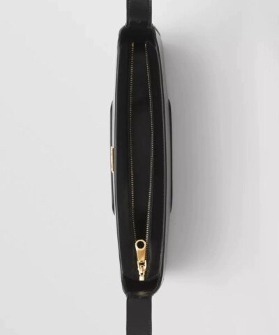 Burberry Black Leather TB Shoulder Bag