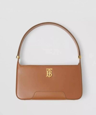 Burberry Warm Tan Leather TB Shoulder Bag
