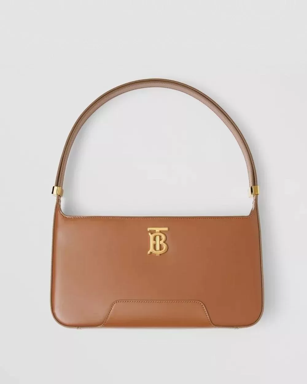 Burberry Warm Tan Leather TB Shoulder Bag