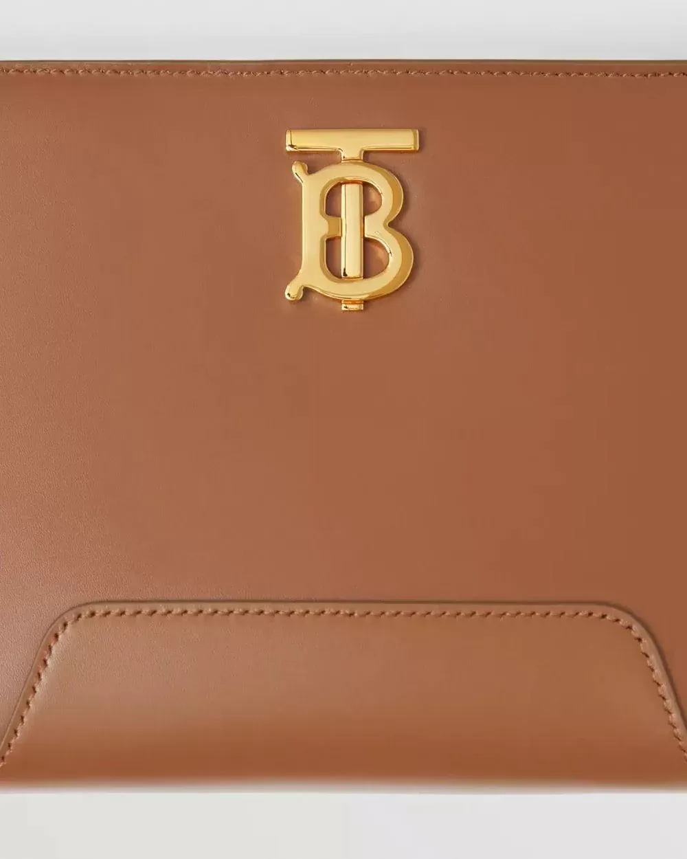 Burberry Warm Tan Leather TB Shoulder Bag