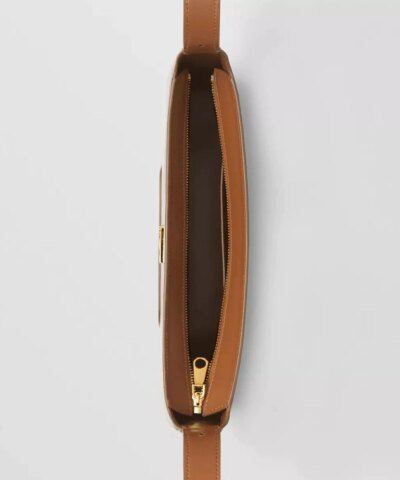 Burberry Warm Tan Leather TB Shoulder Bag