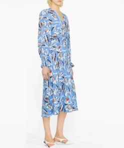 Alternative view of DVF Anaba Midi Dress in Butterfly Floral Pure Blue