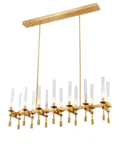 Harrison & Z 14 Light Linear Kitchen Candle Chandelier