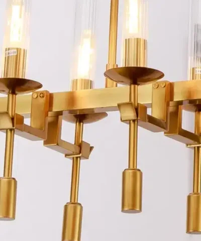 Alternative view of Harrison & Z 14 Light Linear Kitchen Candle Chandelier