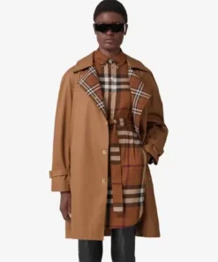 Burberry Drawcord Detail Cotton Gabardine Car Coat