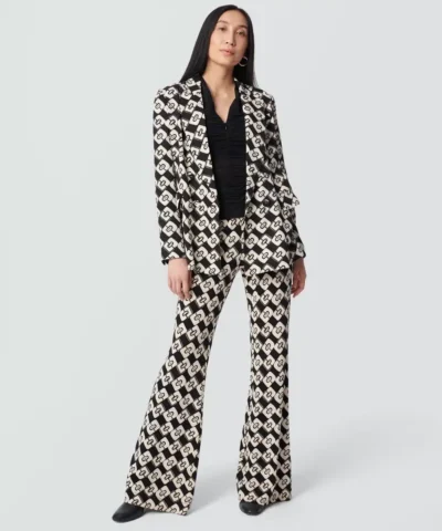 Alternative view of DVF Gloria Blazer in Paisley Chainlink Black