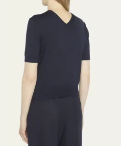 Alternative view of The Row Paolo Short Sleeve Wool & Silk Sweater