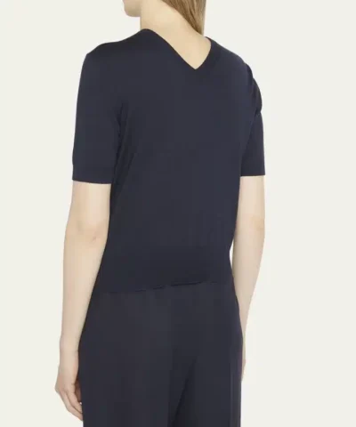 Alternative view of The Row Paolo Short Sleeve Wool & Silk Sweater