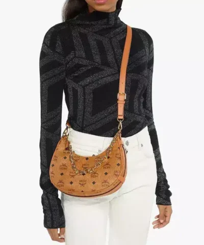 Alternative view of MCM Aren Crescent Hobo in Visetos