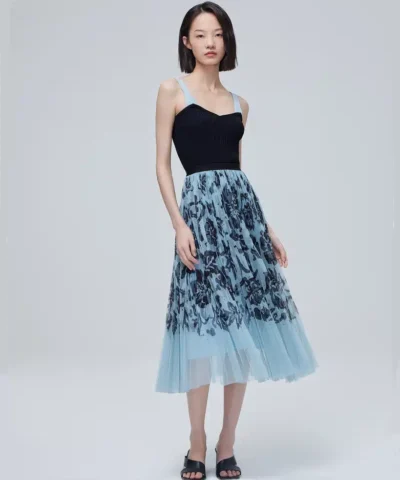 Alternative view of ERDOS Double-Layer Chiffon Pleated A-Line Skirt