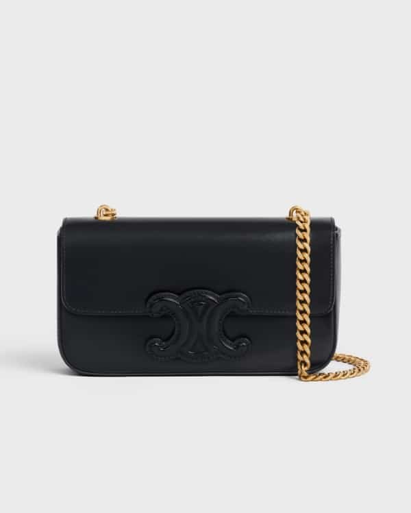 Celine Chain Shoulder Bag Cuir Triomphe In Shiny Calfskin - Image 5