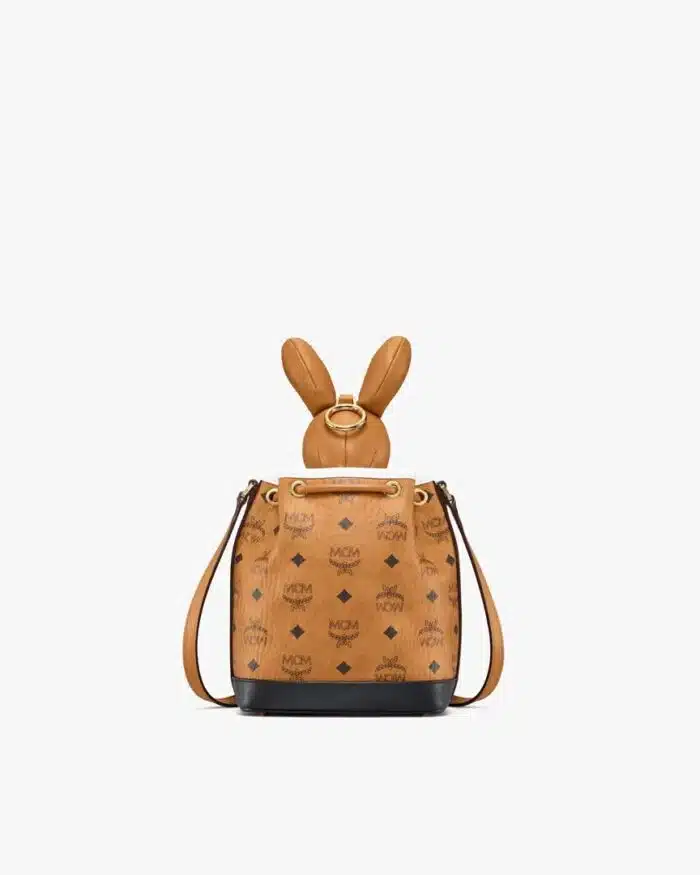MCM Park Rabbit Drawstring Bag in Visetos Leather Mix - Image 3