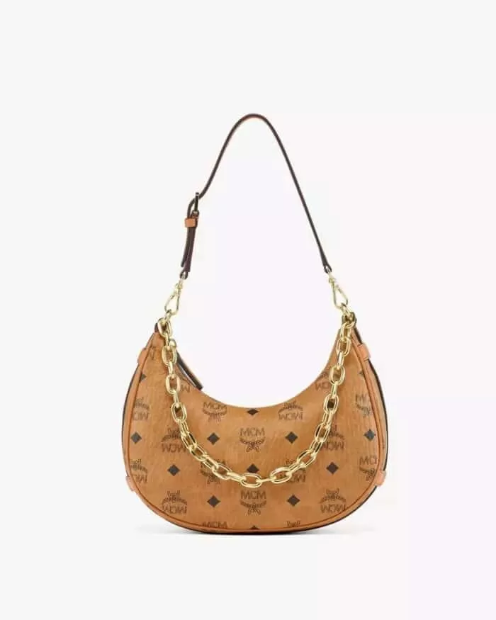 MCM Aren Crescent Hobo in Visetos