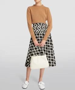 Alternative view of Max Mara Donnola Flared Cotton Twill Midi Skirt