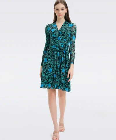DVF Brenda Mesh Wrap Dress