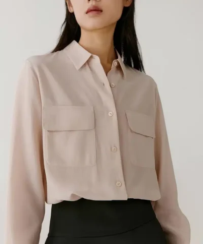 Alternative view of NoraLux The Washable Silk Double Pocket Relaxed Shirt