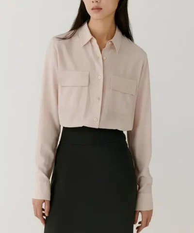 NoraLux The Washable Silk Double Pocket Relaxed Shirt