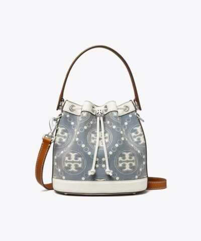 Tory Burch T Monogram Denim Bucket Bag
