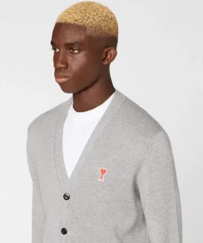 Alternative view of Ami De Coeur Cardigan In Heather Grey