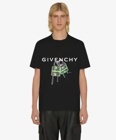 Givenchy 4G Lock Black Slim Fit T-Shirt