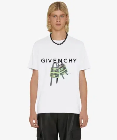 Givenchy 4G Lock White Slim Fit T-Shirt