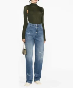 Alternative view of MM6 Maison Margiela Blue High-Waisted Jeans